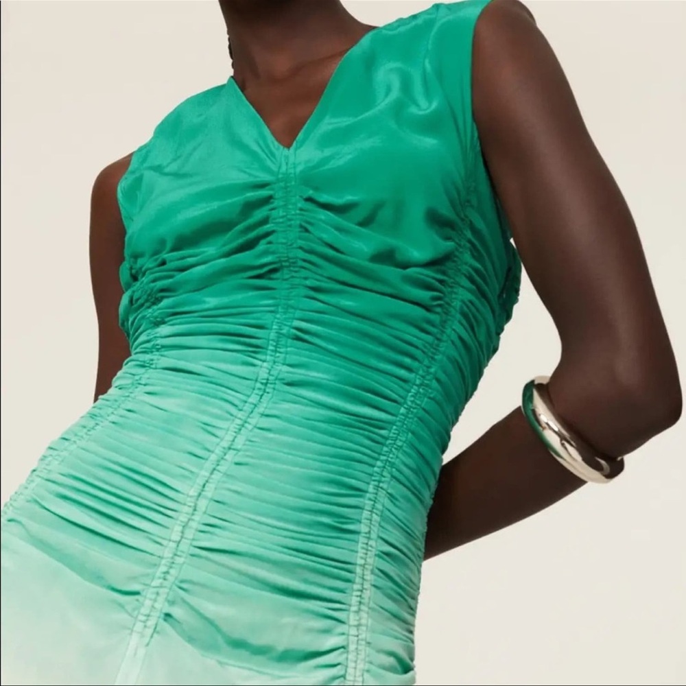 Marina Moscone Green Sleeveless V-Neck Maxi Gown - Picture 4 of 6